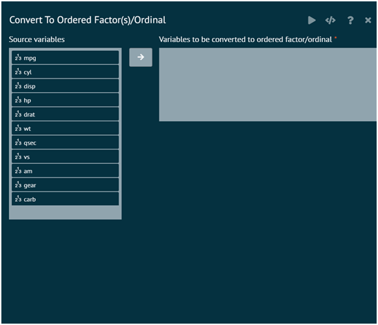 Convert to ordered factor/ordinal Convert to ordered factor/ordinal
