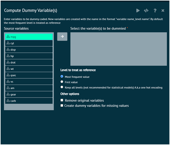 Dummy code Dummy code