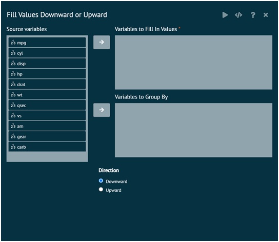 Fill Values Downward or Upward Fill Values Downward or Upward