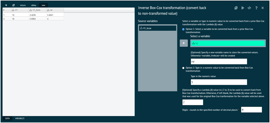 Inverse Box-Cox Inverse Box-Cox
