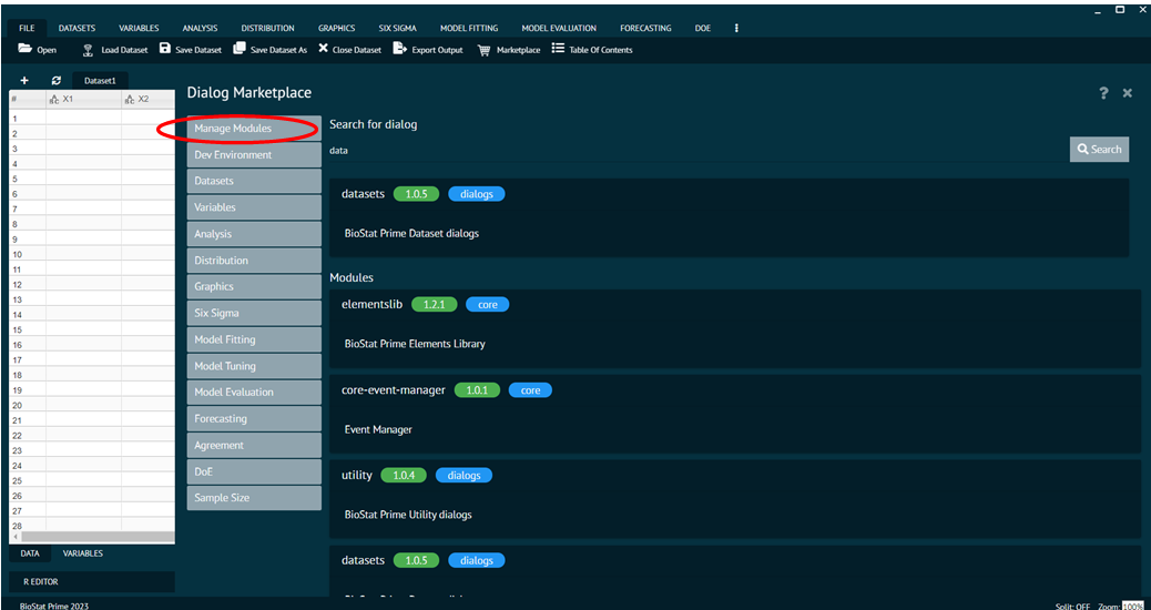 Manage Modules Manage Modules