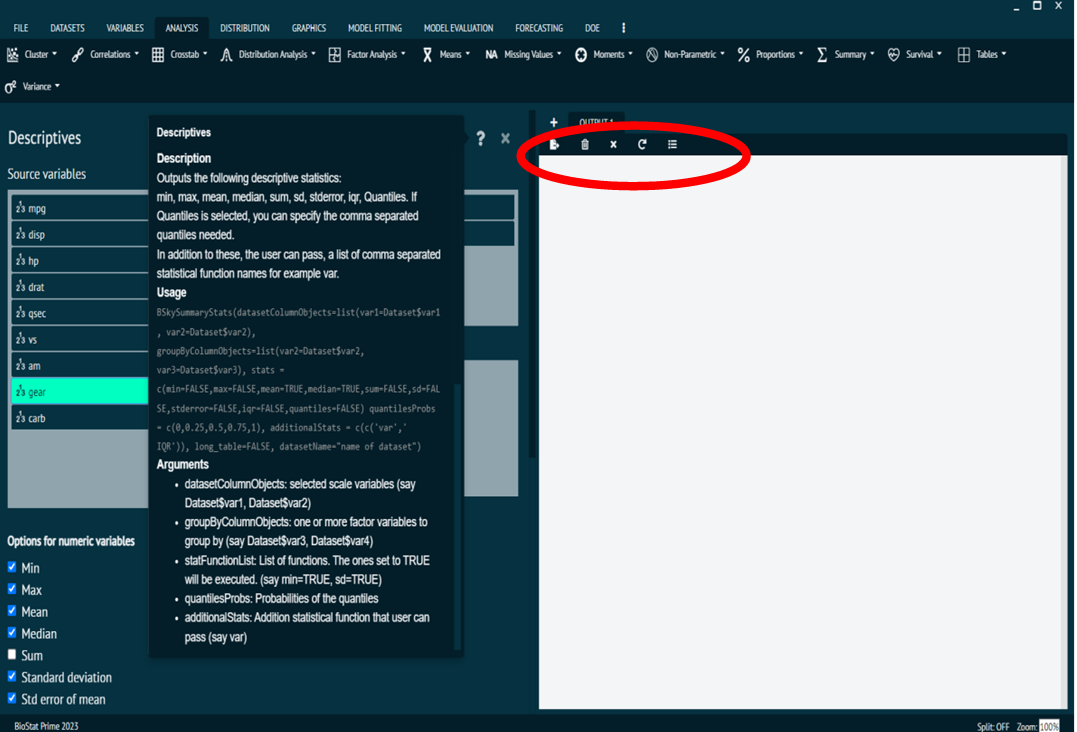 Output Window Output Window