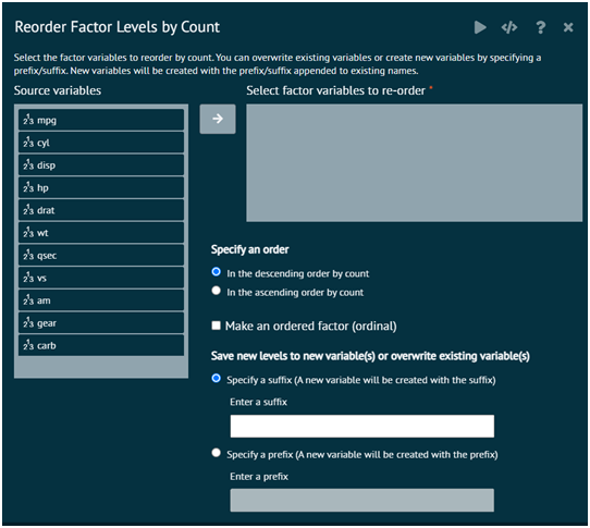 Reorder Factor levels by Count Reorder Factor levels by Count