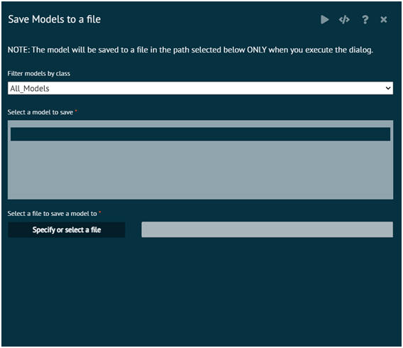 Save Model to a file Save Model to a file